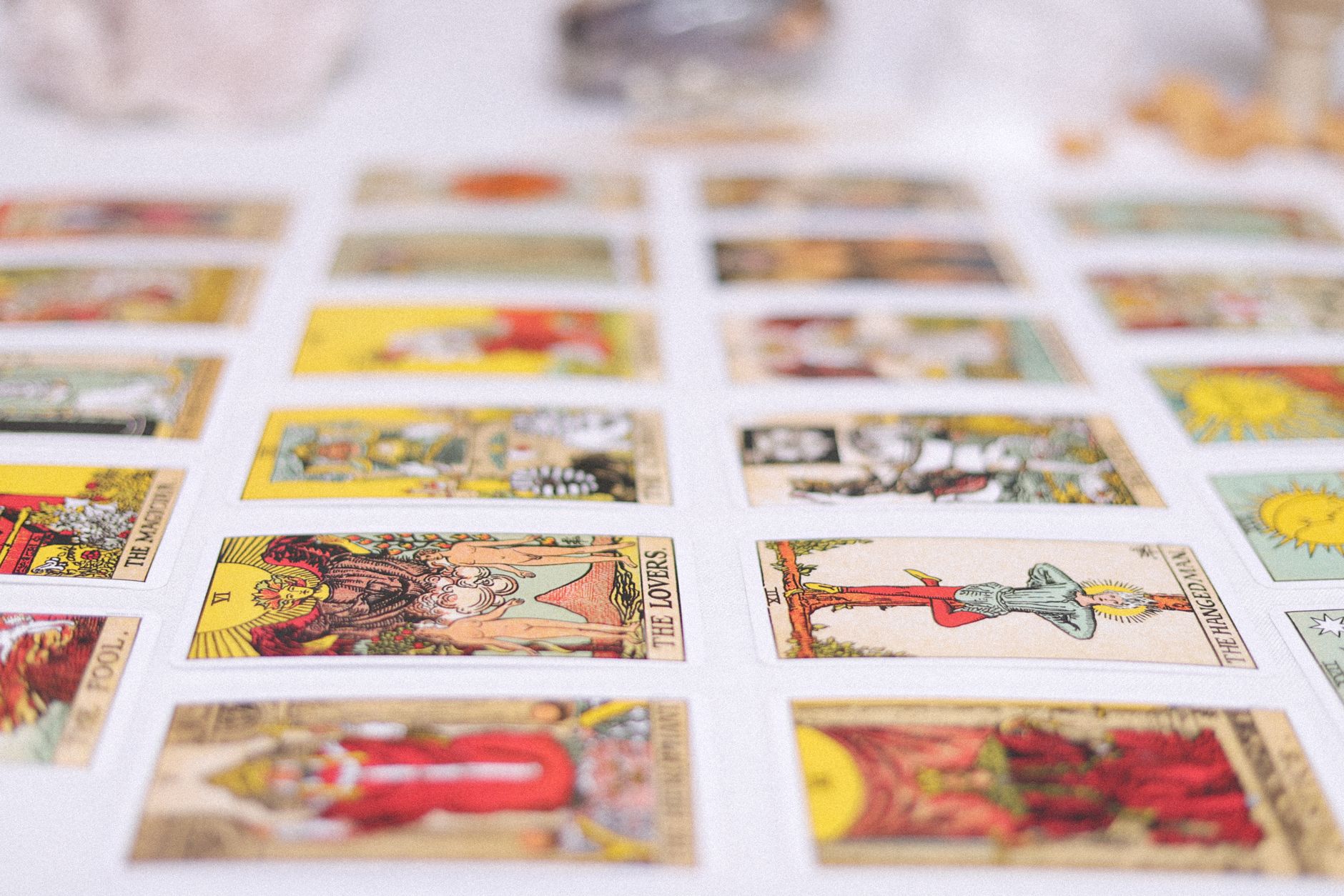 colorful tarot card spread for insightful reading